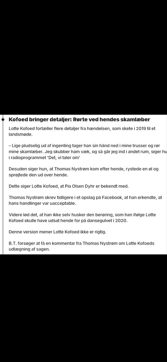 GnuffleDK's tweet photo. @Mrssmoketoomuch Husk at der var 5-6 kvinder ude med anklager, som Pia offentlig roste for at komme frem med det https://t.co/v9P4L8kZuc