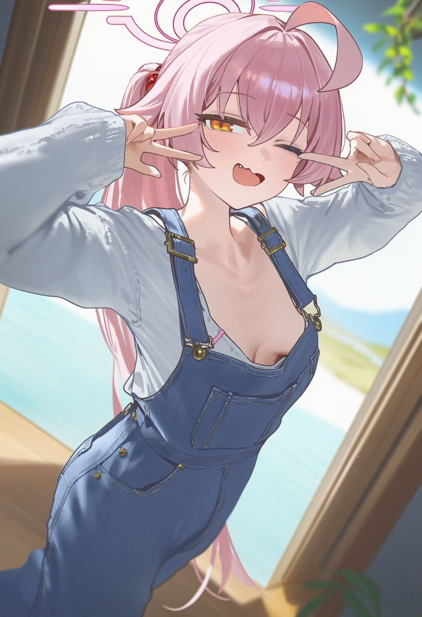 chis4to_sub's tweet photo. オーバーオールも似合っちゃう部屋着ホシノ https://t.co/CDVHmTixRX