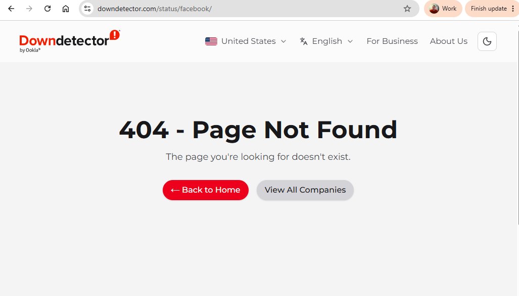 LukeCoughey's tweet photo. Anyone else find it funny to get this message when looking for the status of @facebook on Downdetector? https://t.co/FIr94qUOuL