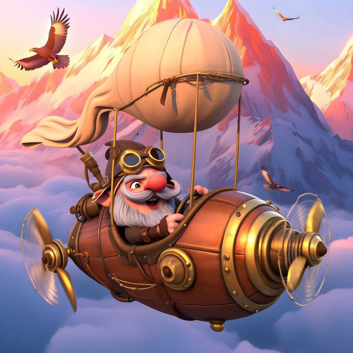 Onlyonefor36730's tweet photo. @opensea @goodvibesclub Gnome on Airship🎨🪂 https://t.co/v5RnIf2jid