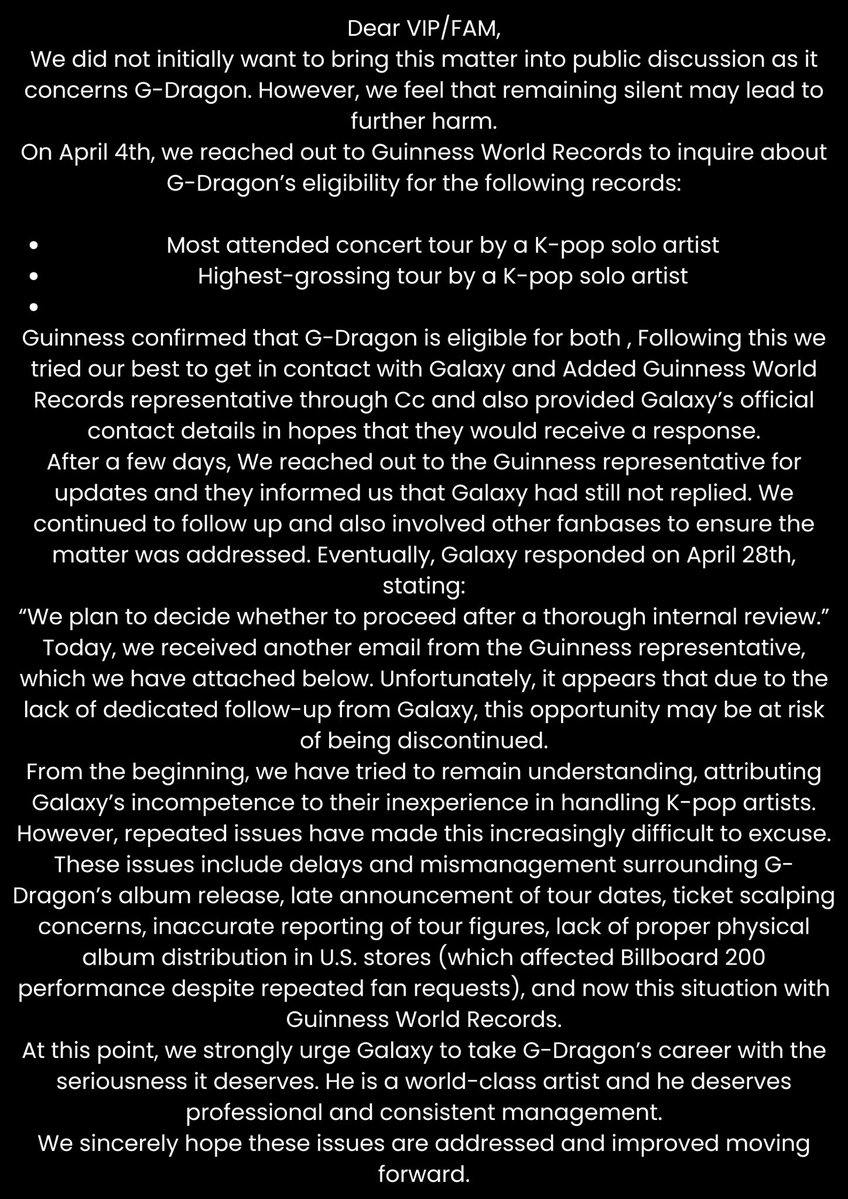 Gdragonusa888's tweet photo. 🚨IMPORTANT 🚨
We shared two emails below to Explain the situation and chose not to disclose the rest for privacy and confidentiality

Hopefully, this issue will receive the necessary attention if it is brought to G-Dragon’s awareness

@FANPLUS1DOTCOM @IBGDRGN @jhguard 
#GDRAGON https://t.co/RhSPe2zGvM