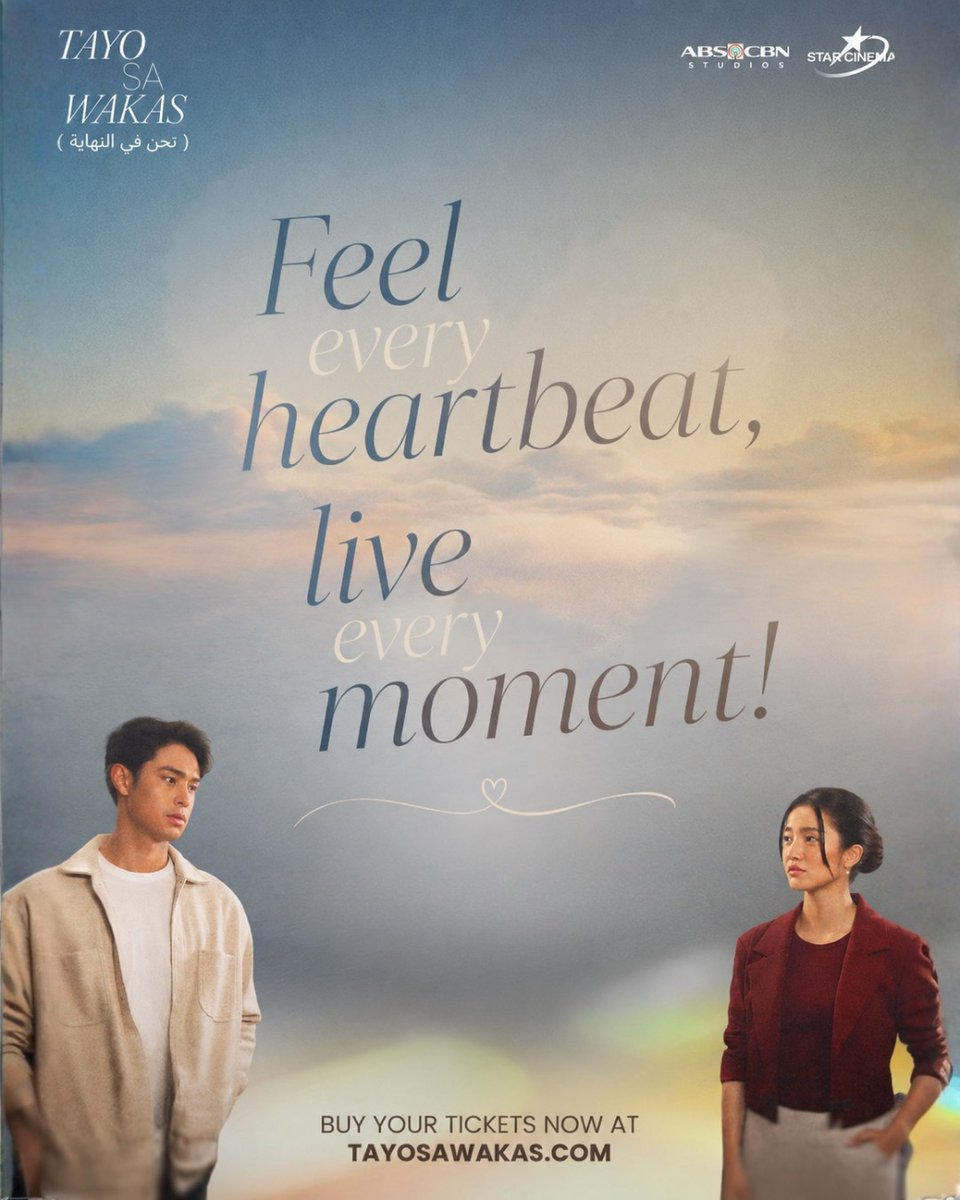 PharsFilm's tweet photo. A love story that’s touching hearts and breaking records! ❤️

Tayo Sa Wakas is running successfully — watch it now in cinemas near you!

Book your tickets now!

#TayoSaWakas https://t.co/IqoenrGjmr