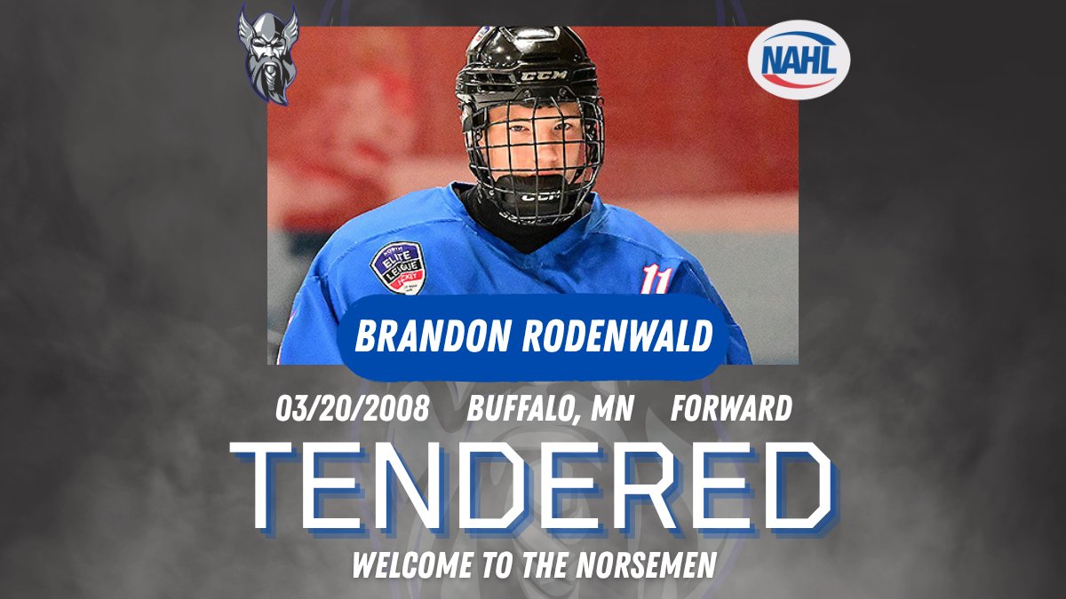 StCloudNorsemen's tweet photo. St. Cloud is excited to announce Brandon Rodenwald has tendered with the Norsemen.

Click link for full story
https://t.co/OU07vH2Pea

#wethenorse #stcloudnorsemen #norsemenhocey https://t.co/YJH1J4ktxf