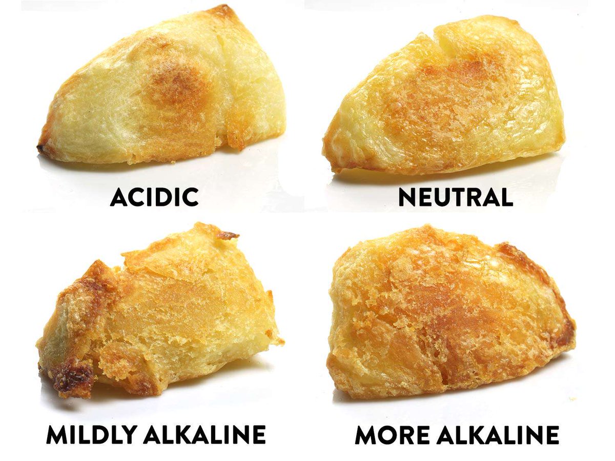 TheEMNerd's tweet photo. @nickmmark Adding 2 tablespoons of baking soda to water when parboiling the potatoes prior to roasting leads to greater breakdown of the surface of the potato, leading to more surfaces area to crisp up during the roasting process https://t.co/3lMu66AL92