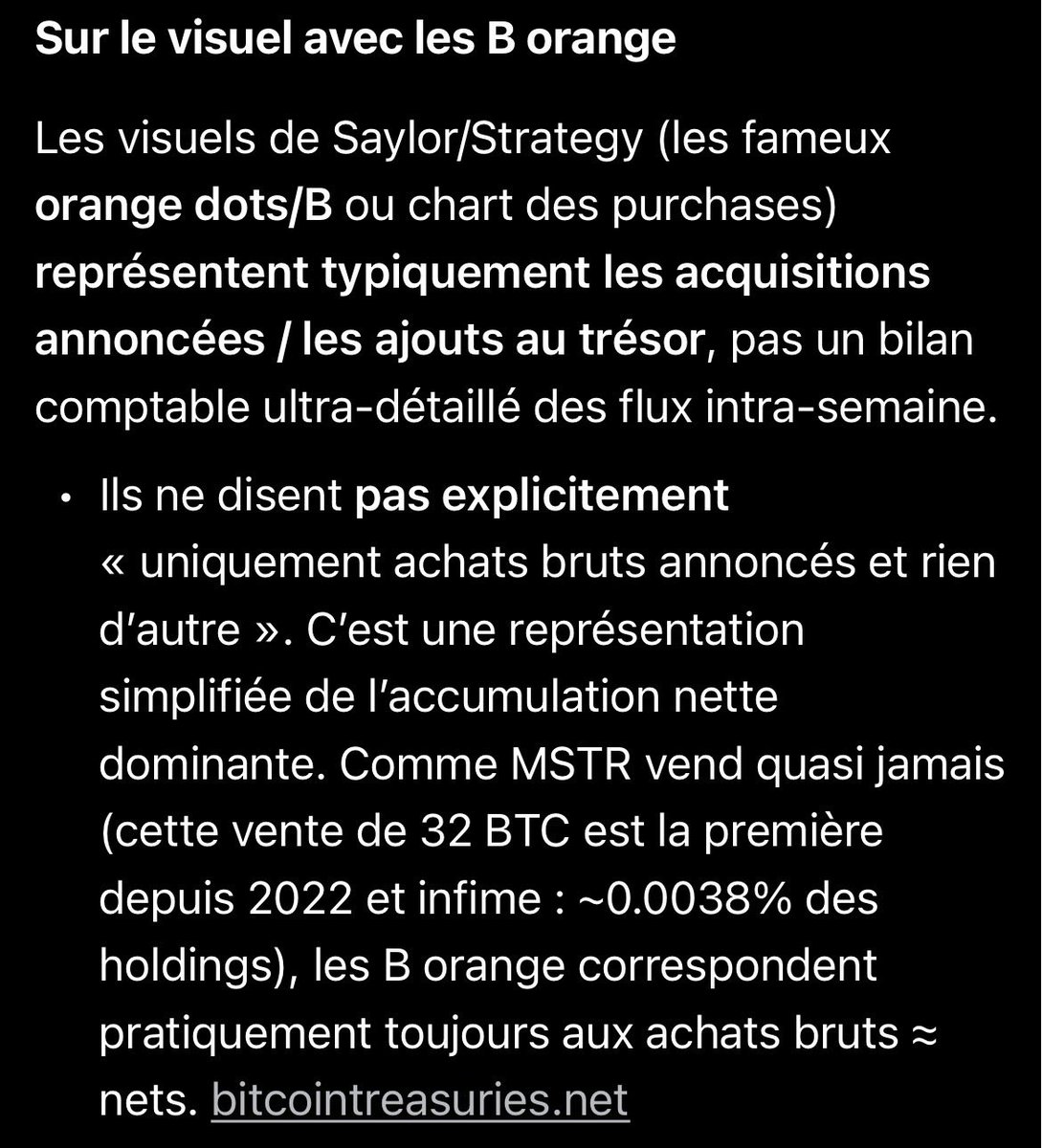 superzuffer's tweet photo. @remi_penot @grok @saylor @Strategy Je vais répéter la même chose le demeuré : le lundi il a présenté sur Twitter un bilan -OFFICIEUX- des Achats ET VENTES : Bilan net = Achats nets = accumulation👏

Cherche la définition de bilan net. Le bilan OFFICIEL avec les flux ACHATS ET VENTES c'est le doc SEC sur le site🤡 https://t.co/luouV2IDPK