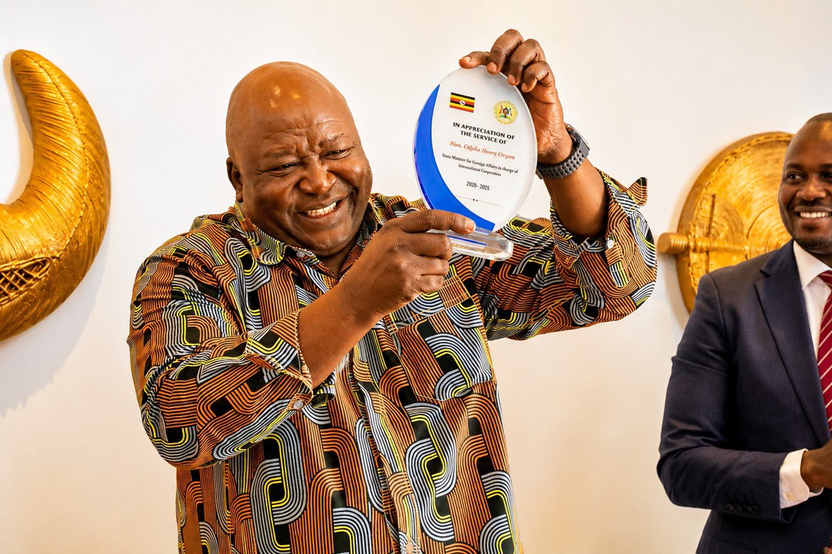 UgandaMFA's tweet photo. Hon. John Mulimba expressed gratitude to the Ministry’s senior management and colleagues for their teamwork, guidance, and support throughout his tenure, particularly in safeguarding the institution’s reputation, and called for continued collaboration with the incoming ministers while wishing them success.

Hon. Okello Oryem, reflecting on his long service since 2005, thanked God for the opportunity to serve and appreciated the Ministry and his seniors for their guidance and cooperation, noting that his experience had deepened his understanding of international diplomacy, and he wished the incoming leadership fruitful service.