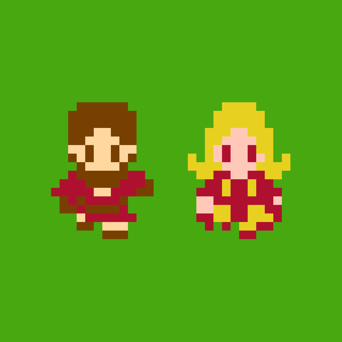 io_deng's tweet photo. DQ10の主人公とアンルシア。
茶と赤が見にくいので変えようと思ったけど、やはり10はこの色だよなぁ～。
#dragonquest https://t.co/U0GX4du2aI