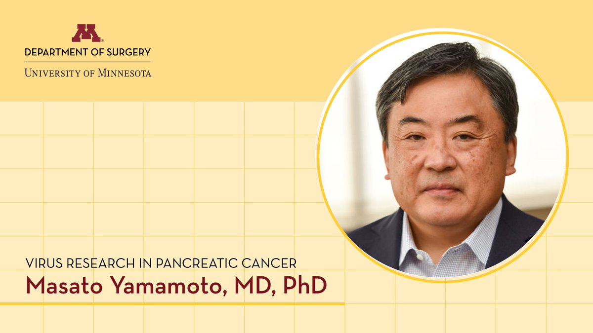 UMNSurgery's tweet photo. Dr. Yamamoto’s virus research for pancreatic cancer is being highlighted in the New Scientist journal for stopping growth and spreading in three people in an initial trial. Congrats to Dr. Yamamoto and his team on their successful work!

Read more ➡️ https://t.co/Rr9DNzaL5O https://t.co/FPqZ2ZtWBH