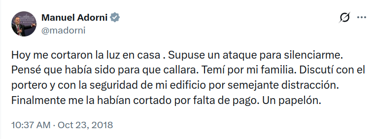 mis2centavos's tweet photo. En 2018 @madorni no llegaba ni a pagar la luz. 

Después de la pandemia, apareció como influencer en las redes (con un ejército de pibes opas que lo seguían y festejaban).

Desde que llegó a vocero en 2023 y a Jefe de Gabinete en 2025, se afanó y gastó más de medio palo verde. https://t.co/jWgHvBzKJL