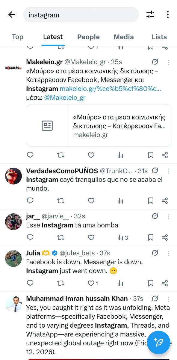 mamakeysolo's tweet photo. Ternyata global ya, semua negara pada down instagram &amp; facebook nya. 🫤 https://t.co/bm3ZaAJt3A