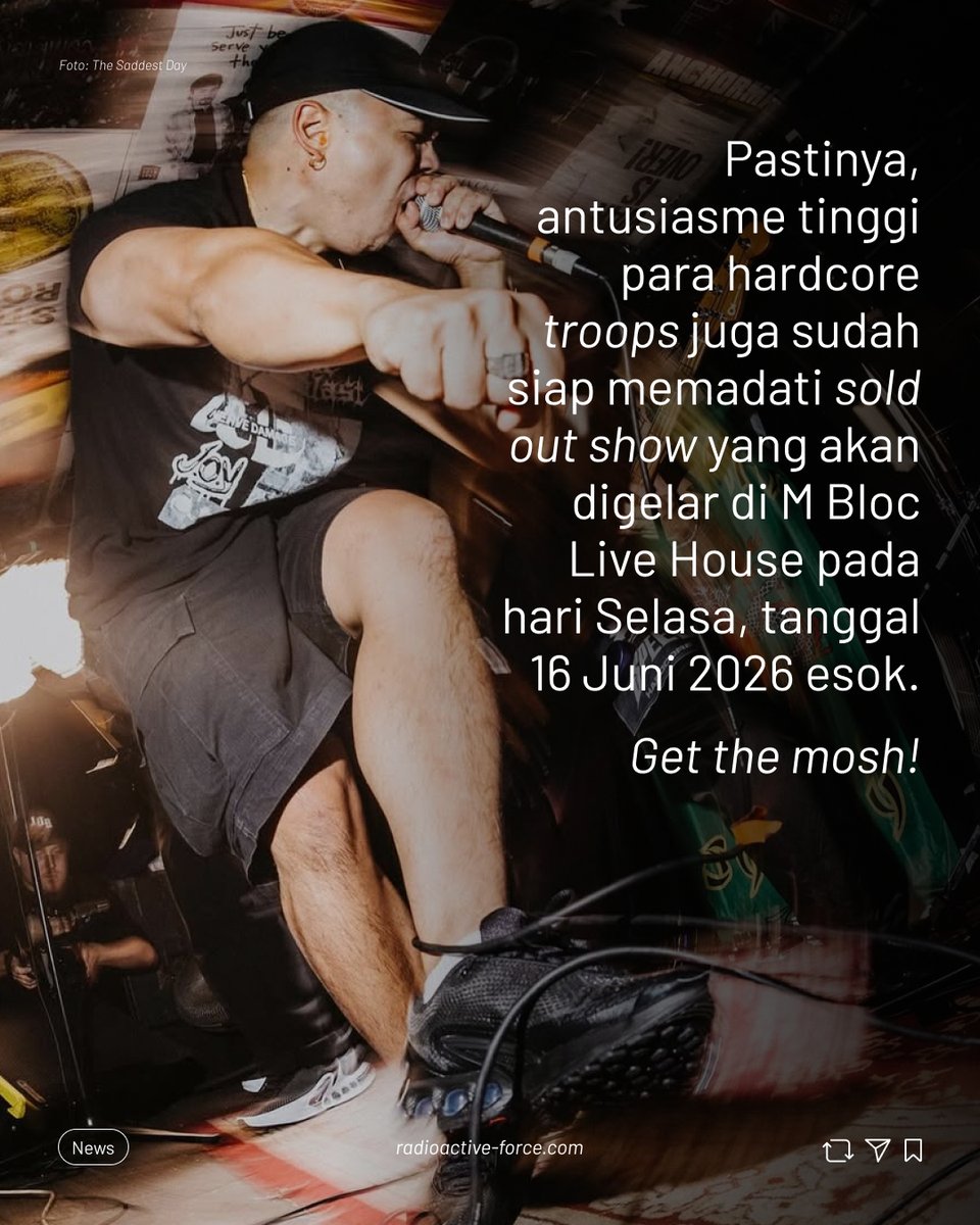 RFwebzine's tweet photo. #RadioactiveForce – Catat! 16 Juni esok adalah pembuka agenda tur SPEED di Indonesia dan kota Jakarta menjadi titik destinasi pertama. So, datang lebih awal biar nggak kelewatan lineup lokal yang meliar dari sore. Tidak lupa juga selalu berikan ruang aman. Mosh hard, don't hurt! https://t.co/bBToMQYIqk