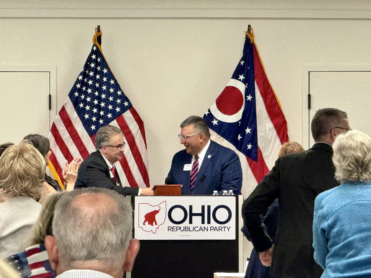 TimRossOH's tweet photo. Congratulations to @ChairmanAlex for his unanimous re-election as @ohiogop Chair! Thank you for your hard work and dedication electing candidates all over the Buckeye State! https://t.co/o1nt9rEqq3