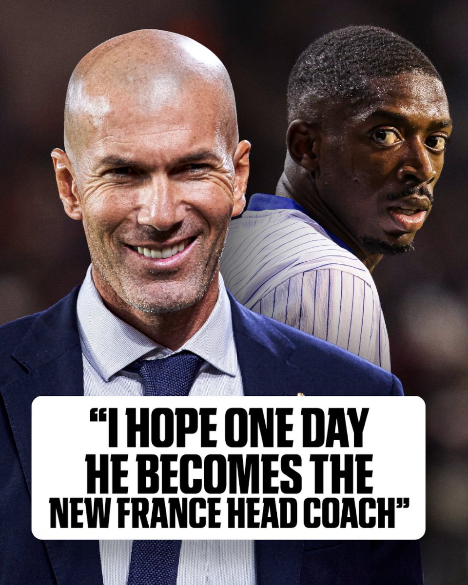 ESPNFC's tweet photo. Ousmane Dembélé wants Zinedine Zidane to be the head coach of the French National team one day 🇫🇷 https://t.co/PEZKlEhMqX