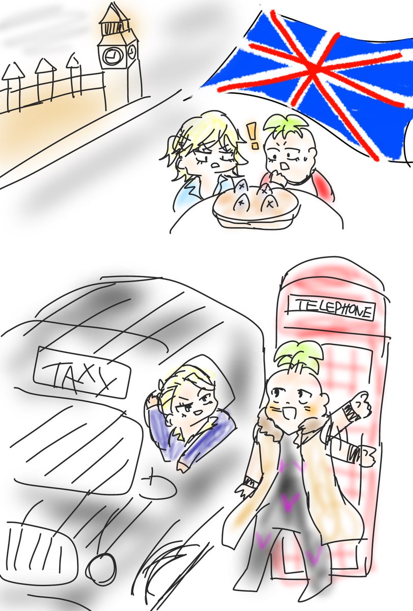 Buri96024's tweet photo. ョョワの🇬🇧デザイン可愛かったから、プロペシにも🇬🇧旅してもらお！！！
2枚目は迷子の猫探しする探偵の兄貴と助手のぺし。兄貴は、一体何をみているのか……… https://t.co/mWHt20Rywh