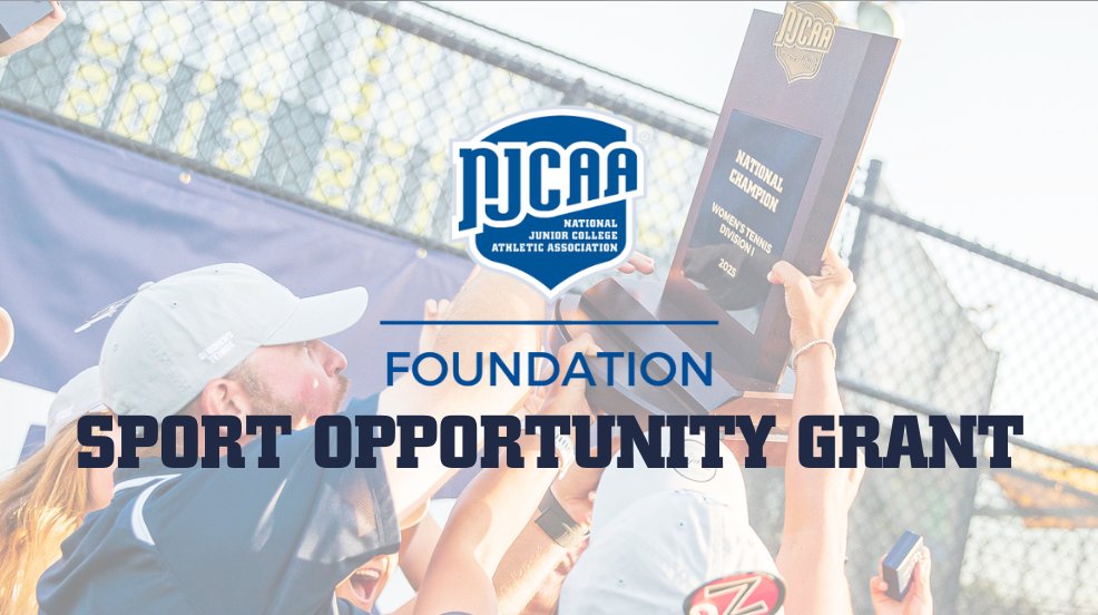 NJCAA's tweet photo. The #NJCAA Foundation Sport Opportunity grant recipients for the 2026-27 academic year have been announced.

15-member college programs across the association have been awarded a Sport Opportunity Grant that will help in supporting the addition, growth, and sustainment of #NJCAA sports and @NJCAAe.

Read more ⤵️
https://t.co/infGcbqkvx

#OpportunitiesStartHere