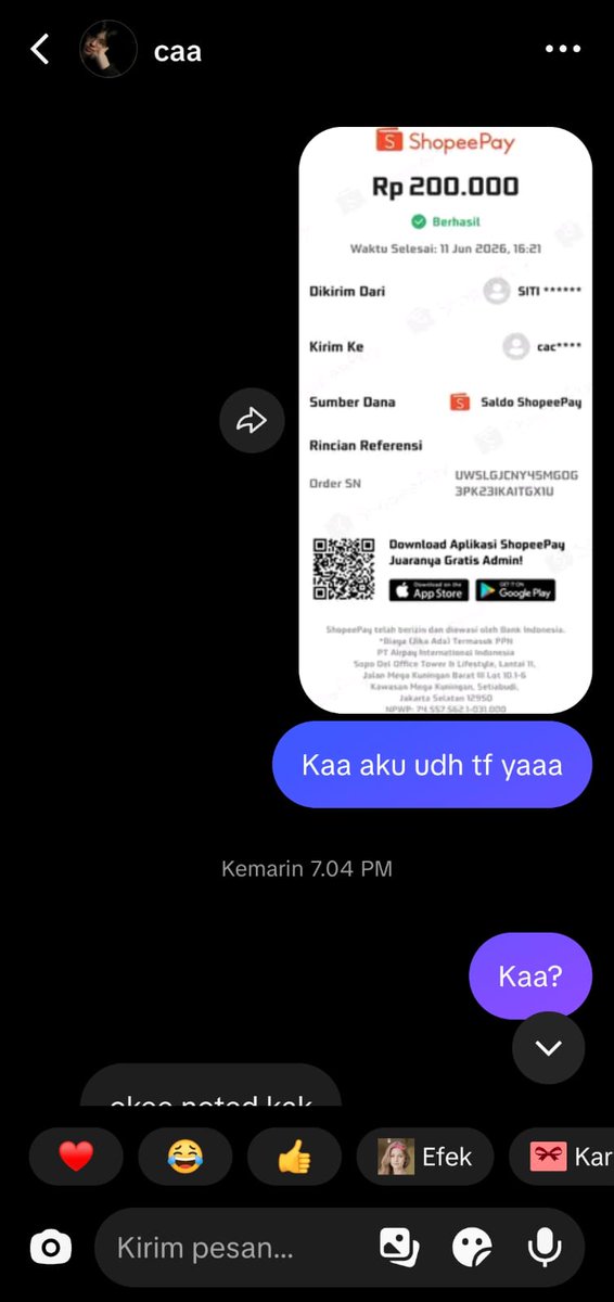 oy_dino5955's tweet photo. #thi 
HELP RT SCAMMERS ❗❗

spay
62895626762336 (caca) 

setelah memberikan proof and sudah di transfer orng nya malah menghilang!!! 
(btw di sini aku cuma mw bntu teman aku yang jadi korban sama scam ini ya) https://t.co/LrMuK8cyaG