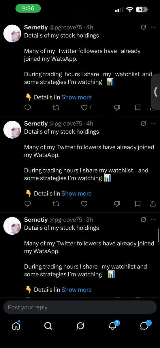 ren_stocks's tweet photo. $NBIS $AAOI $LITE $SIVE $SNDK $MU

(Please FinX community, like and repost so we can reach the head of product at X)

Having a big chart is a  great new addition @nikitabier but please fix the problems that make this app less enjoyable.

+ Message delivery — getting “Failed/Message not sent” errors every day when chatting with people here.

+ Posts not sending — I get a “Post not sent” error with “Retry / Go to drafts / OK” options when trying to post on X. Happens regularly.

+ Desktop — images aren’t loading on the desktop version.

The biggest one 
+ Bot/spam accounts — accounts like @pgroove75 (“Sernetiy”) are repeatedly posting the same crypto/WhatsApp scam reply under multiple posts. 

New features are great, helps us get a better experience with the existing functionality.