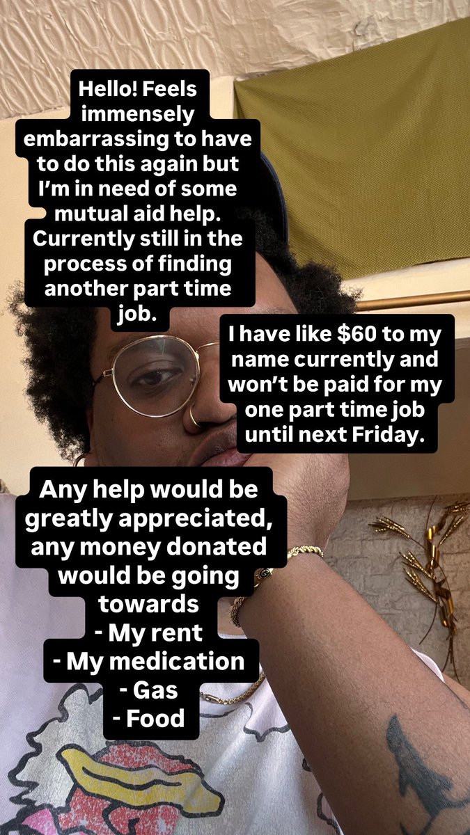 ButchGawd's tweet photo. 🚨MUTUAL AID POST🚨

Hate that I need to ask for help again but I’m in a real bind and need some help. Looking for another part time job has been brutal and with no longer being able to receive unemployment I need help. https://t.co/shTESshXJI