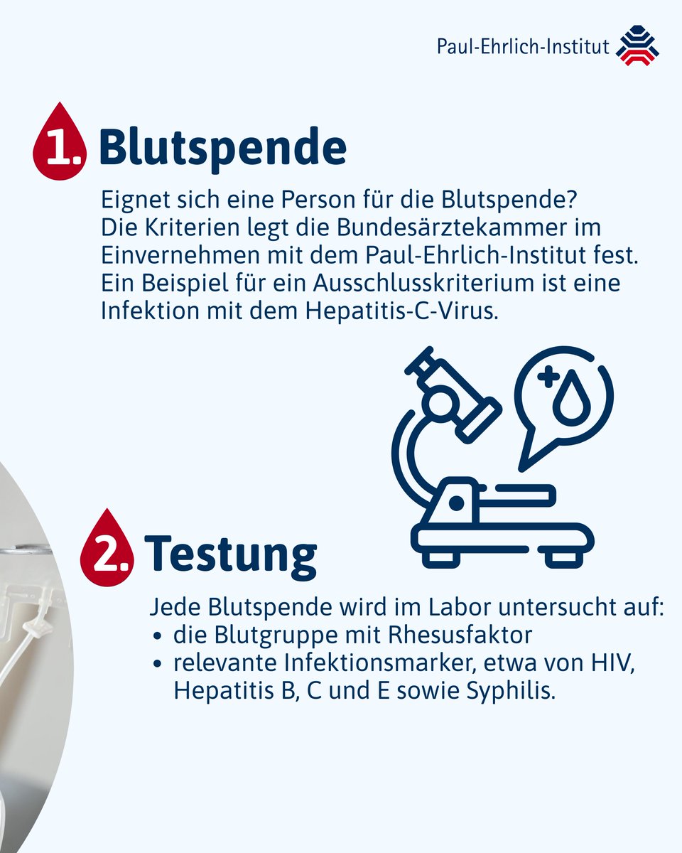 PEI_Germany's tweet photo. Am 14. Juni ist #Weltblutspendetag: Spenderauswahl, Testung und Verarbeitung tragen dazu bei, dass aus einer #Blutspende sichere #Blutprodukte werden. 
Mehr dazu 👇 oder 👉 https://t.co/xKflr0jdvJ https://t.co/zTvzYC2MLl