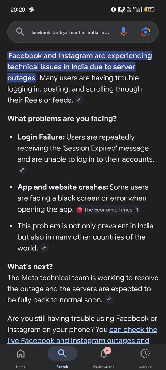 Rinkesh0001's tweet photo. #facebook globel server outage ,currenty log out, login errors problems https://t.co/J8Xc5GJPnN
