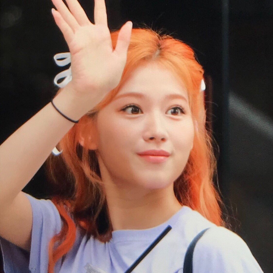 todayintwice's tweet photo. 6 years ago today was this SANA and her orange hair on the way to Music Bank for MORE &amp; MORE's prerecording. https://t.co/IAltXVmsGo