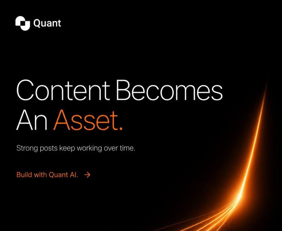 EClock24's tweet photo. Most people think content is just a post that gets a few likes and disappears.

I see it differently.
Great content is an asset.

A single post can introduce someone to a new idea, explain a product, spark a conversation, or even bring new users into a community. Long after it's published, valuable content continues to work in the background.

That’s why @tryquantio AI caught my attention.

It’s building tools that make trading more accessible through AI-powered features like chat-based trading, voice commands, market intelligence, smart money tracking, and automation.

What makes this even more interesting is the opportunity to create content around a product at an early stage. Every useful post can help educate users, expand awareness, and create long-term value for both the community and the creator.

The best content doesn’t chase attention for a day it builds momentum over time.

If you're interested in the future of AI-driven trading, now might be a good time to explore Quant AI and join the early community.

Jump : https://t.co/P81O89tvNt

#QuantAIPioneers
@Bartorinho1916