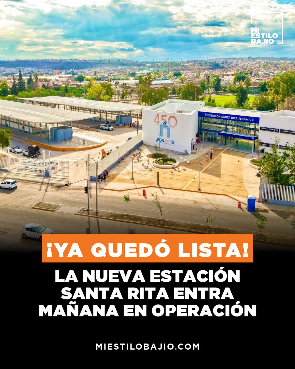 MiEstiloBajio's tweet photo. 🚍✨ La nueva Estación Santa Rita entra en operación mañana.

A partir de este sábado, las y los usuarios podrán utilizar este espacio renovado, diseñado para ofrecer una mejor experiencia de movilidad en León 🙌

♿ Mayor accesibilidad
🪑 Más comodidad
🤱 Sala de lactancia
🚏 Instalaciones más amplias y funcionales