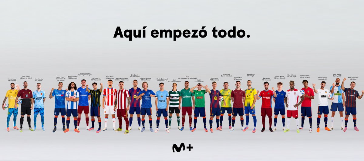 MPlusDeportes's tweet photo. 🤩 Esto te va a encantar.

Hemos vestido a los jugadores de la @sefutbol con las camisetas actuales de 𝐜𝐥𝐮𝐛𝐞𝐬 que defendieron durante su 𝐟𝐨𝐫𝐦𝐚𝐜𝐢𝐨́𝐧 como futbolistas, como ha hecho la selección noruega. ¡Ahí empezó todo!

*𝘏𝘦𝘤𝘩𝘰 𝘤𝘰𝘯 𝘐𝘈.

#LaCasaDelFútbol https://t.co/NHMFNwtxkD