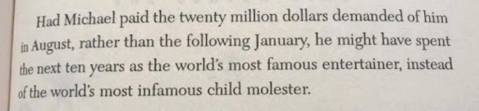 mjtoestand's tweet photo. Aggressive reminder that Evan Chandler was a terrible human being, an extortionist, and a fucking liar who also used to supply his star clients with painkillers and Morphine (source: Shockaholic, Carrie Fisher, 2009) 

He wanted money and to destroy Michael Jackson. And then he offed himself out of guilt in 2009.