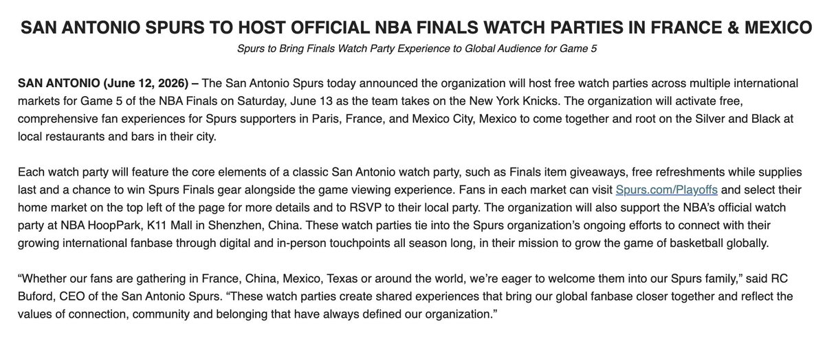 MaddySkye's tweet photo. This is pretty sweet. Go Spurs Go going global. 🫶 https://t.co/cAwCRgGrZ1
