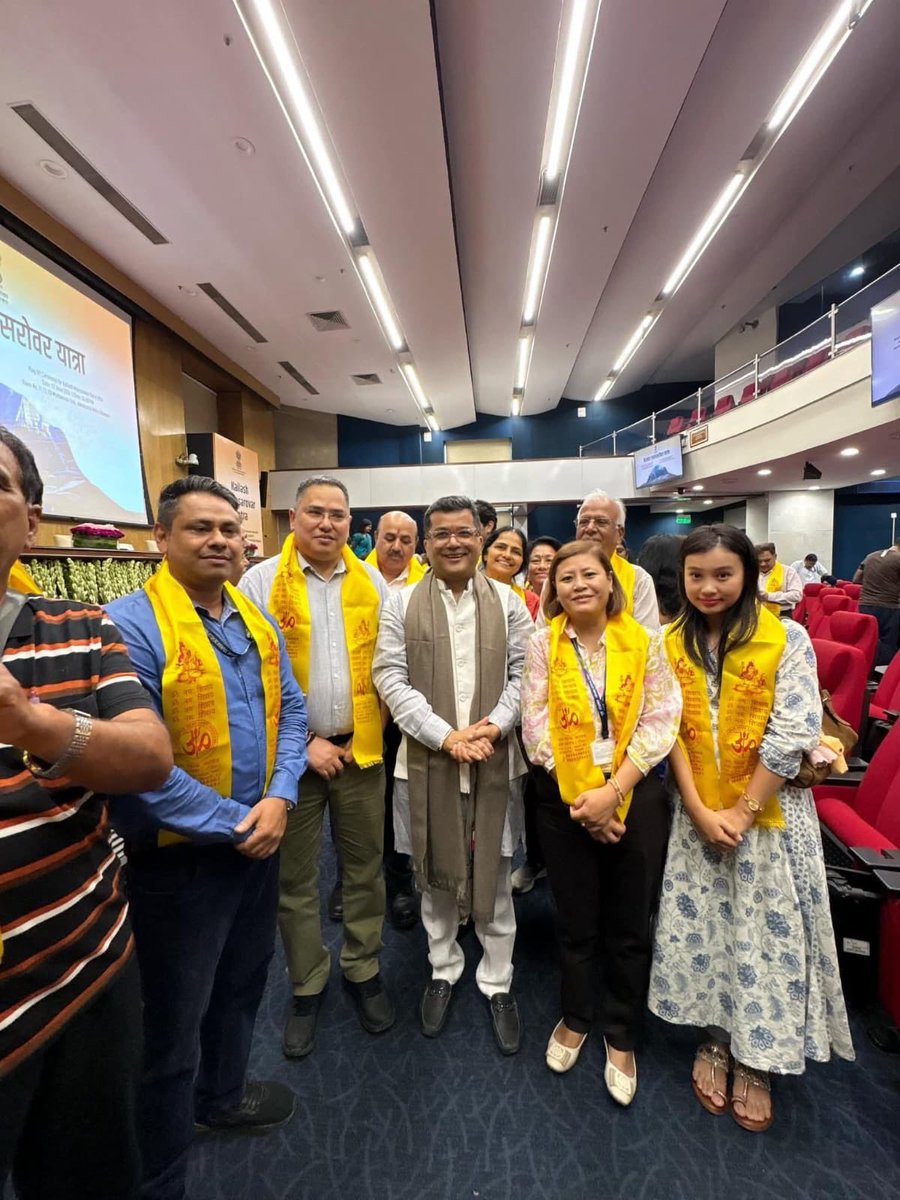 SikkimMedia's tweet photo. 🚩 The first batch of 46 pilgrims for the #KailashMansarovarYatra2026 via the Nathu La route was flagged off from Jawaharlal Nehru Bhawan, New Delhi, by Minister of State for External Affairs Pabitra Margherita.

Officials from the Ministry of External Affairs and the Government of Sikkim, including representatives from Sikkim House and the Tourism & Civil Aviation Department, were present on the occasion.

APROs Pooja Lama and Nisha Gurung facilitated and assisted the pilgrims during their medical check-up process. The yatris are scheduled to arrive in Gangtok on 15 June 2026.

#KailashMansarovarYatra #NathuLa #Sikkim #Gangtok