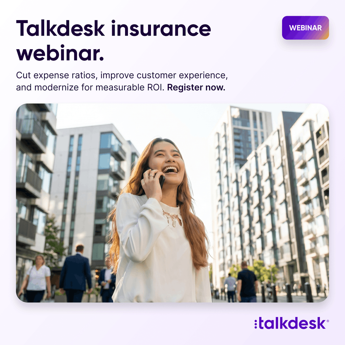 Talkdesk's tweet photo. See how insurance carriers have used Talkdesk Financial Services Experience Cloud to 

🚀 Unify their data

🚀 Empower their agents

🚀 And achieve rapid ROI

Our webinar kicks off June 24th at 10am PT / 1pm ET. 

Secure your spot now:

https://t.co/hJ6D4VW1RJ

#Talkdesk #CX #AI https://t.co/XFNMkoqORz
