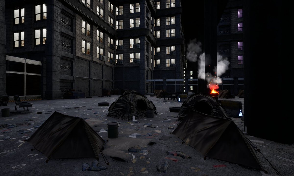 nonplusmedia's tweet photo. Prototyping #10... Homeless Area 
#solodev #indiegame #unrealengine https://t.co/kYytv7ADkr