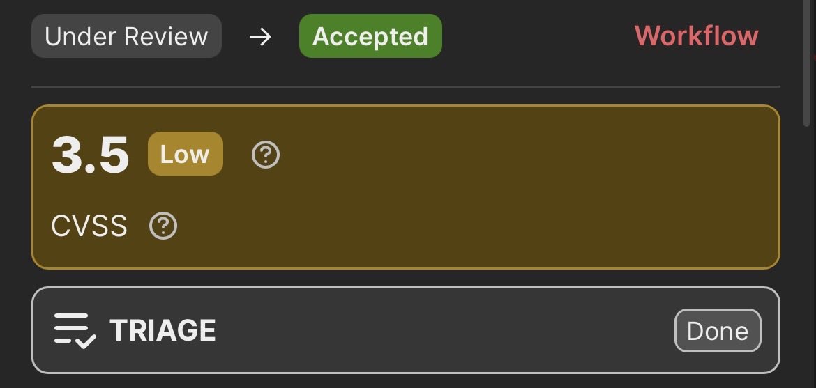 1yz02's tweet photo. Alhamdulilah 

Recently reported : 

Broken Access Control Vulnerability Got Accepted at HackerOne 

Open Redirect Vulnerability Got Accepted at YesWeHack https://t.co/SEE4OItAN8