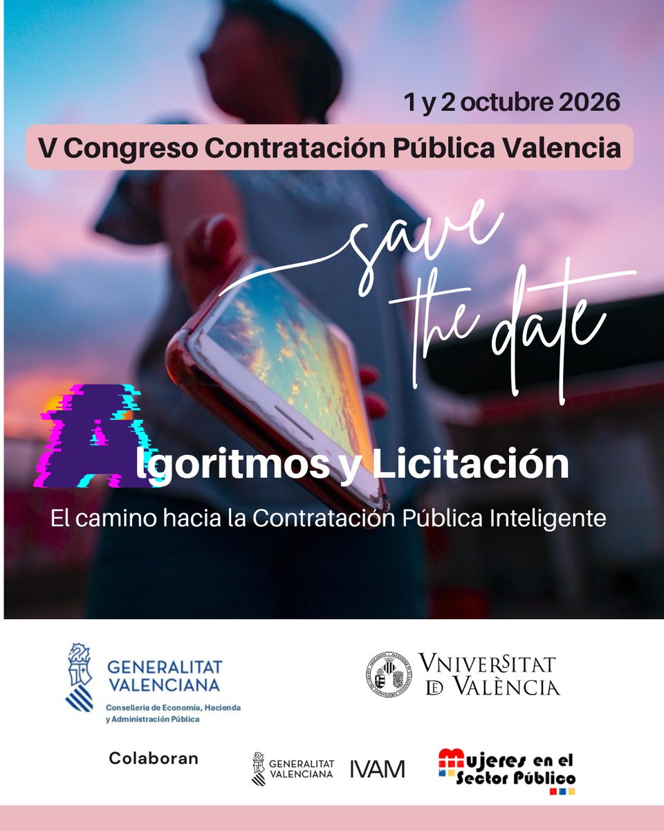Andres_Boix's tweet photo. Save the date!!!

Info e inscripción del V Congreso de Contratación Pública de València (edición 2026). 
Algoritmos y licitación: el camino hacia la contratación inteligente

Acceso al programa y al formulario de inscripción
https://t.co/Kw1dQiOq8h
@Regulation_UV https://t.co/F1wLNuEWrK