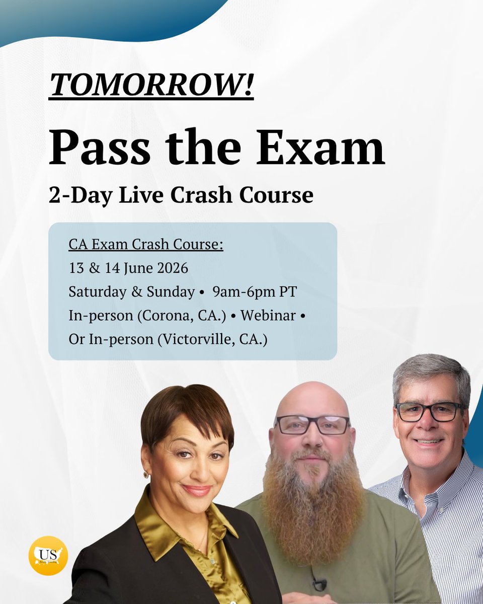 USRealtyTrain's tweet photo. Click the link here to save your seat: https://t.co/3l3VgZsAIc

Our crash course is back and starts tomorrow. Three different opportunities to learn. https://t.co/Ts7O74I4Zf
