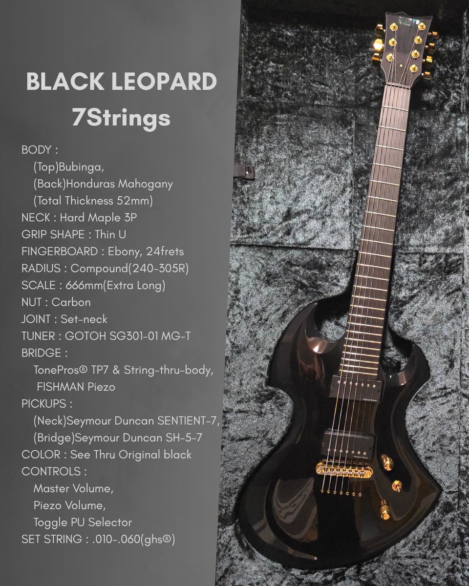 SoundGearRoom's tweet photo. HIROTO's Custom Made Guitar
・オリジナルシェイプボディ
・オリジナルカラー
・マグネットPUとピエゾPUの2OUT仕様 https://t.co/r42nZYPMu2