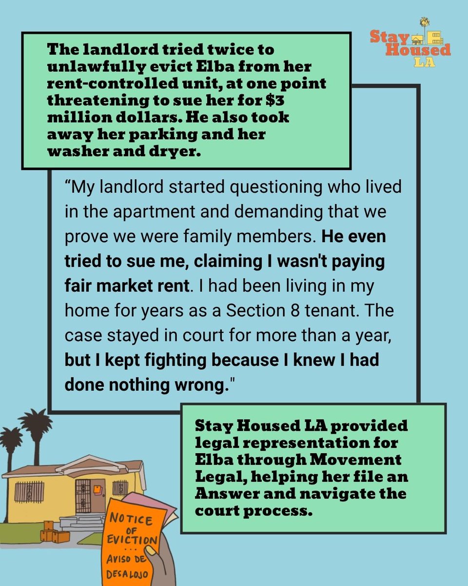 stayhousedla's tweet photo. Elba lived in her home for over two decades, but when it was sold to a new landlord, everything changed. She connected with Stay Housed LA partner ACCE, who helped her secure legal support, fight multiple evictions, and remain housed. Visit https://t.co/NPajwjgOIk to learn more. https://t.co/DITF2w3SPQ