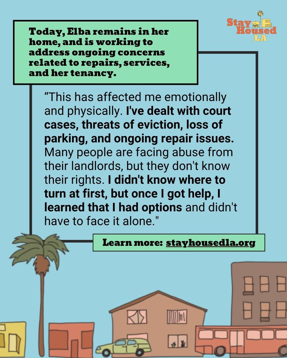 stayhousedla's tweet photo. Elba lived in her home for over two decades, but when it was sold to a new landlord, everything changed. She connected with Stay Housed LA partner ACCE, who helped her secure legal support, fight multiple evictions, and remain housed. Visit https://t.co/NPajwjgOIk to learn more. https://t.co/DITF2w3SPQ