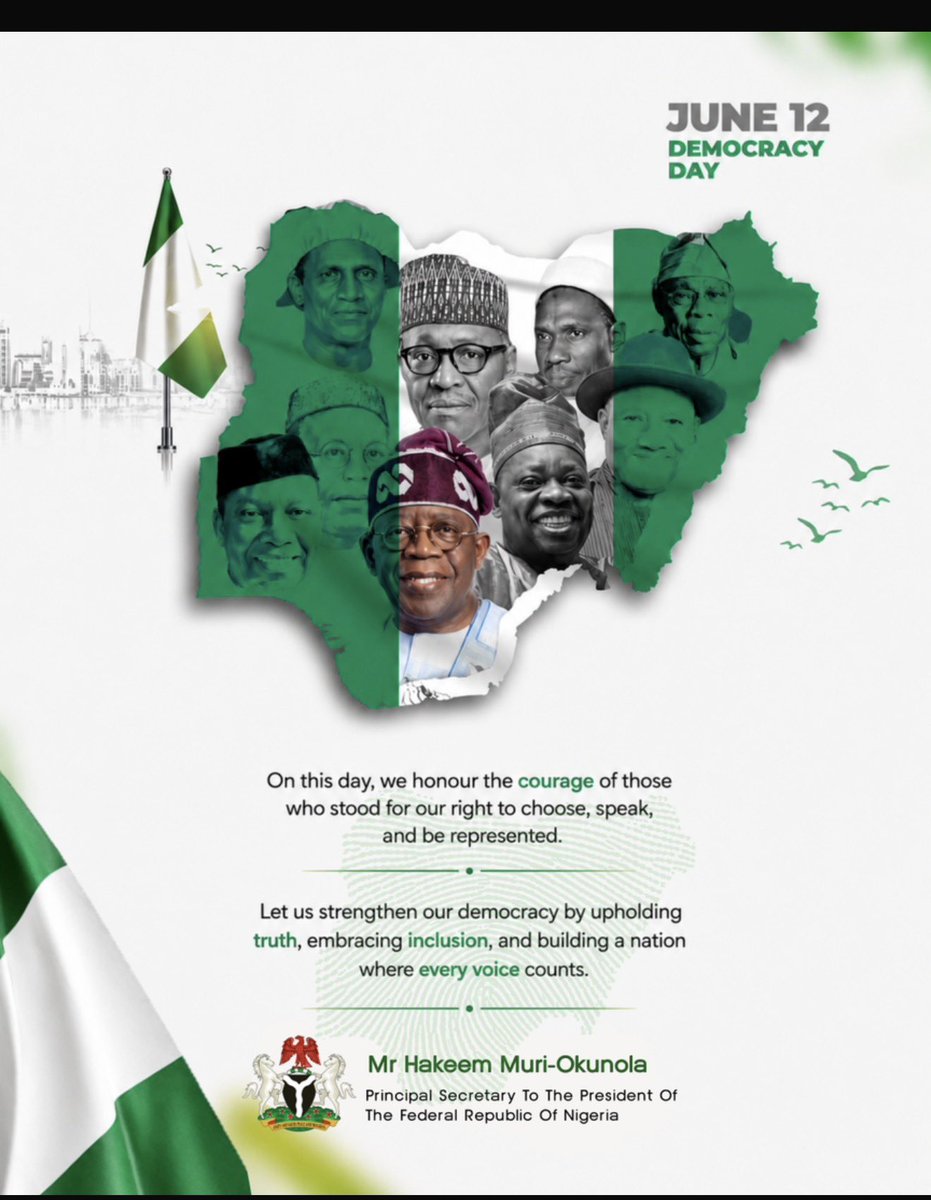 hmokunola_'s tweet photo. Happy Democracy Day! https://t.co/KW1RukhYQM