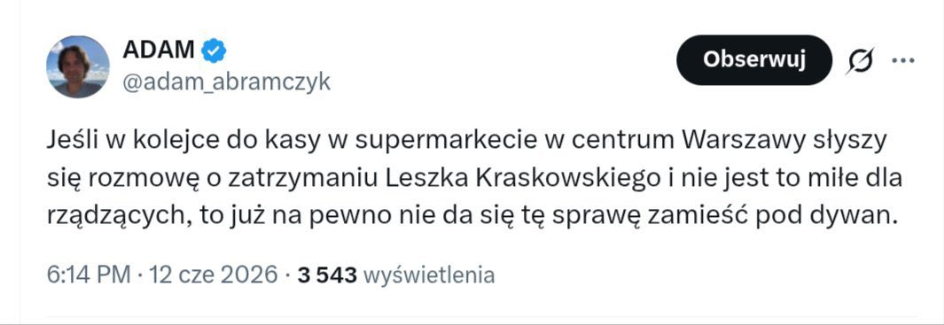 MrFanTomaSki's tweet photo. Adam stał w kolejce do kasy z Dobskim, Karnowskimi, Protasiewiczem, Gawryluk, Mazurkiem i Stanowskim. https://t.co/KunWULwKd4
