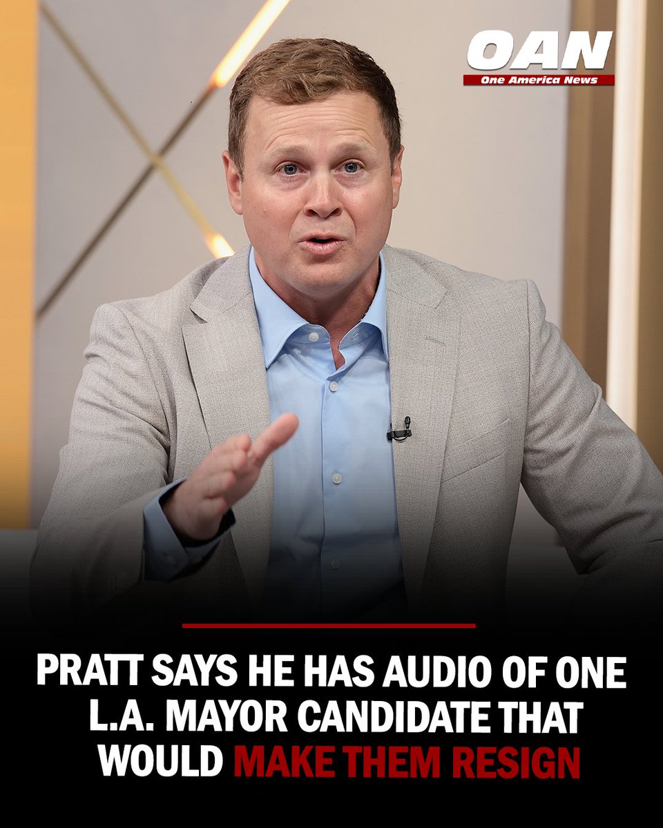 OANN's tweet photo. Spencer Pratt has claimed that he has recordings of one of the L.A. mayor candidates “doing and saying something that will make her resign in shame.”

“Karen, Nithya, ask yourself, is it possible one of your employees may have a recording of you doing or saying something that would force you to resign in disgrace?” he says deadpan into the camera. “Hope you sleep well at night.”

He said in the video the candidates will “be awake at night, sweating, worried about 5 a.m. when FBI blazers busting the door, breaking open your office, because I assure you, they’re coming.”

Watch OAN on Spectrum and YouTube TV today for more updates.