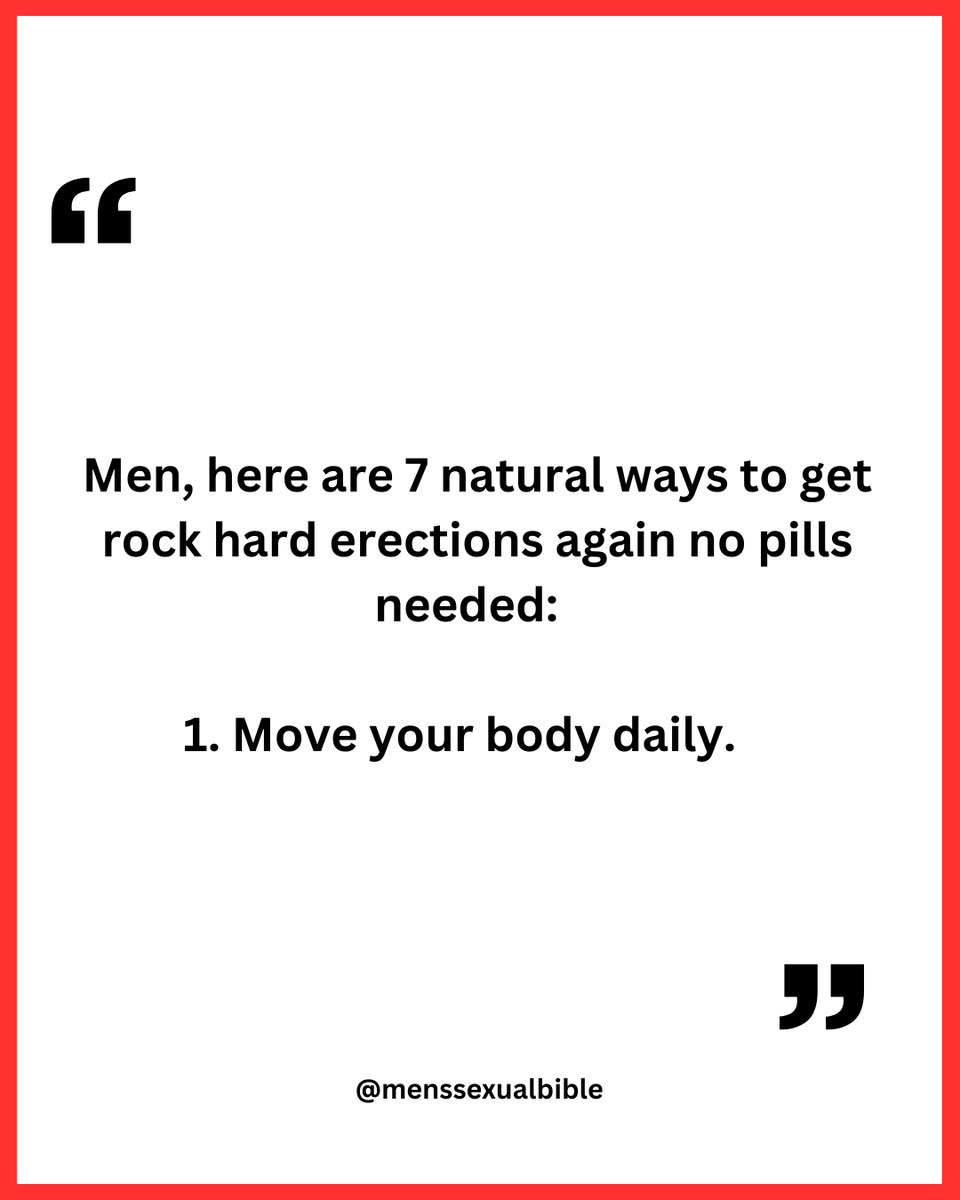 MensSexualBible's tweet photo. Men, here are 7 natural ways to get rock hard erections again no pills needed:  

- Thread - https://t.co/NGisv7x91k