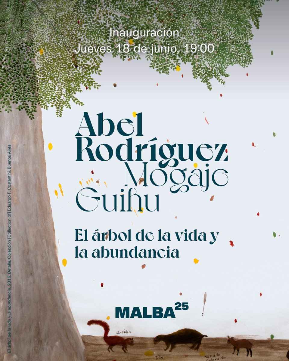 museomalba's tweet photo. 🌳🌿🍃ABEL RODRÍGUEZ / MOGAJE GUIHU
EL ÁRBOL DE LA VIDA Y LA ABUNDANCIA
Curadores: Adriano Pedrosa y Leandro Muniz
Nivel 1
👉🏻Inauguración con entrada libre y gratuita:
Jueves 18 de junio, 19:00
🤝🏻 Organizada por el Museu de Arte de São Paulo Assis Chateaubriand – MASP. https://t.co/Q8ET8GHpeP