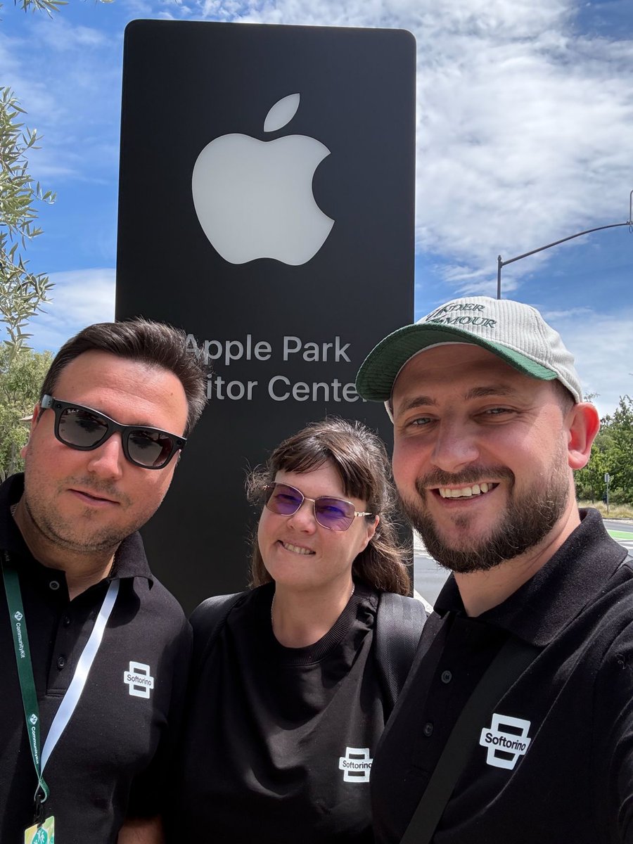 Softorino's tweet photo. Softorino team on the annual Apple and Google HQ visit 💪🏻

@bdzhel @Oleksandr_RX 
 
#wwdc2026 #applepark #googlehq https://t.co/8fKubaexGC
