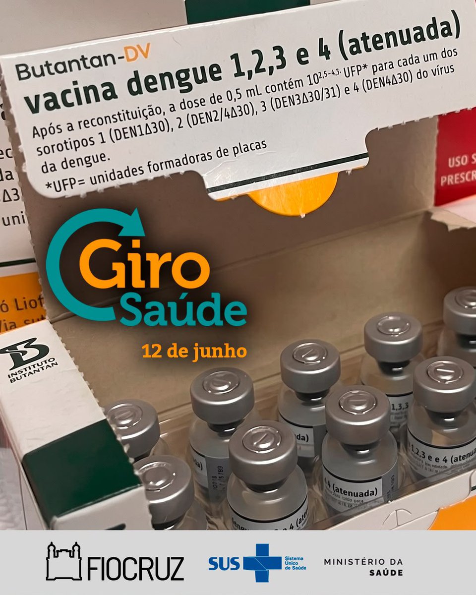 fiocruz's tweet photo. 🎙️ O podcast Giro Saúde desta semana destaca a suspensão da vacina contra a dengue desenvolvida pelo Instituto Butantan e traz atualizações sobre o surto de ebola em países da África.

O Ministério da Saúde apresenta um estudo brasileiro para o tratamento de cânceres do sangue, que alcançou 87,5% de eficácia, além do acordo nacional que busca destravar obras públicas e ampliar o funcionamento de unidades de saúde.

Já a Agência Fiocruz de Notícias repercute a nova edição do Boletim InfoGripe, que aponta o crescimento das hospitalizações por VSR e influenza A e B, e apresenta uma pesquisa liderada pela Fiocruz em busca de um novo tratamento para a esquistossomose.

🎧 O episódio já está disponível nas principais plataformas de áudio digital. Acesse: https://t.co/jqKvO6h2sM

#CanalSaúde #Fiocruz #GiroSaúde #Podcast #Saúde