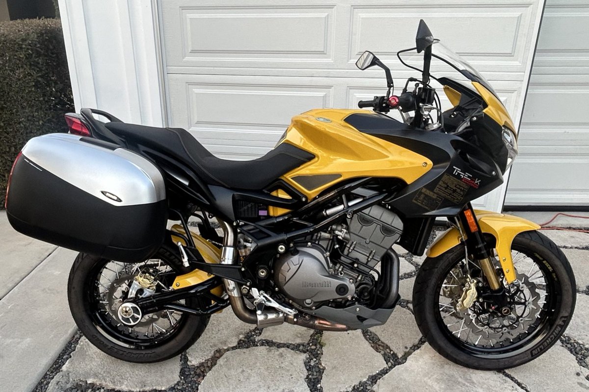 Bringatrailer's tweet photo. Now live at BaT Auctions: 292-Mile 2008 Benelli Tre-K 1130 Amazonas. https://t.co/Kl0ZoS8LCy https://t.co/eg1NsjsTrA