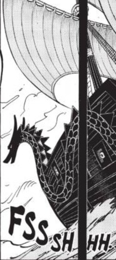 RomPieceG5's tweet photo. I know we're all eager to find out who the "Man Marked by Flames" is, but a lot of people seem to be overlooking some key details.

He travels on a "pitch black ship".
Anyone who sails near him gets caught in a giant vortex.
The vortex may be caused by a Devil Fruit power.
He might have ties to the World Government.

Right now, my top candidate is Monkey D. Dragon.

The Wind Granma appears to be a "pitch black ship".
Dragon likely has a weather or wind based Devil fruit as we seen in Logue Town.
He was once part of the Marines, giving him a connection to the government.
Robin spent her time skip with Dragon and the Revolutionaries, and may have learned about the final Road Poneglyph, Sun God Nika, and the return of Joyboy.

For now, Dragon checks more boxes than anyone else.

Thoughts