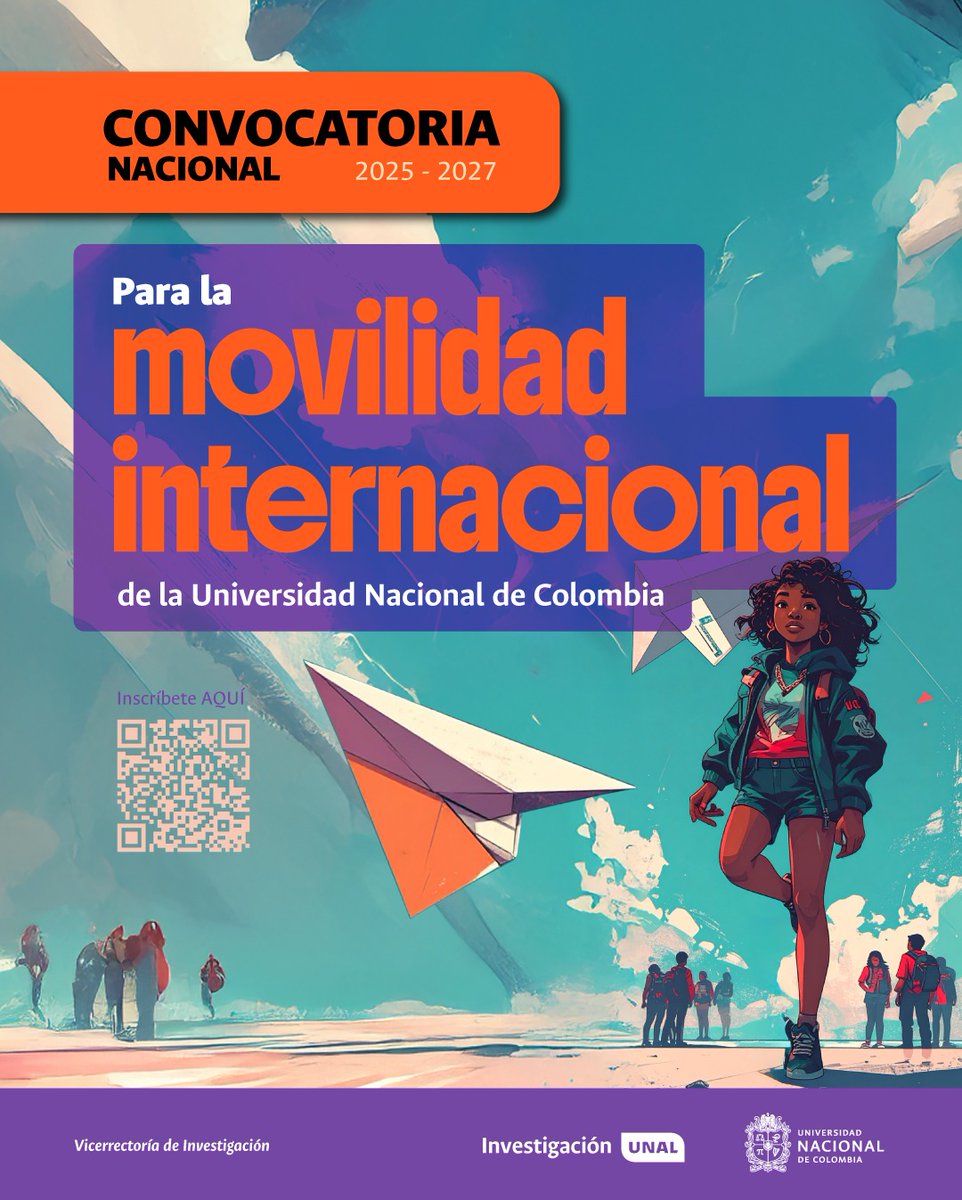 UNALOficial's tweet photo. #ComunidadUNAL ¡Ya está abierta la Convocatoria Nacional para el Apoyo a la Movilidad Internacional de la UNAL 2025-2027! 🛫 Si eres docente de planta, estudiante activo, investigador o artista, consulta los requisitos e inscríbete aquí. 👉 https://t.co/S5NCfnaDcc | #SomosUNAL https://t.co/2ccdf21gN1