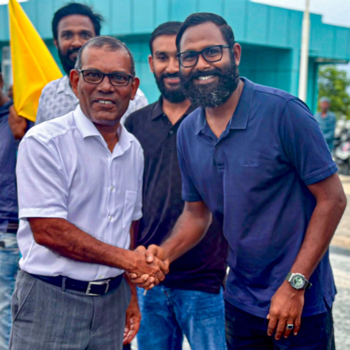 AcromMohamed's tweet photo. Congratulations to @MohamedNasheed on your election as Chairperson of MDP. May your leadership bring progress and success.

Congratulations to @faya_i a strong and trusted duo. Wishing both of you every success as you work together for the future of MDP.

#Bodubadhalu https://t.co/pXgjOptboS
